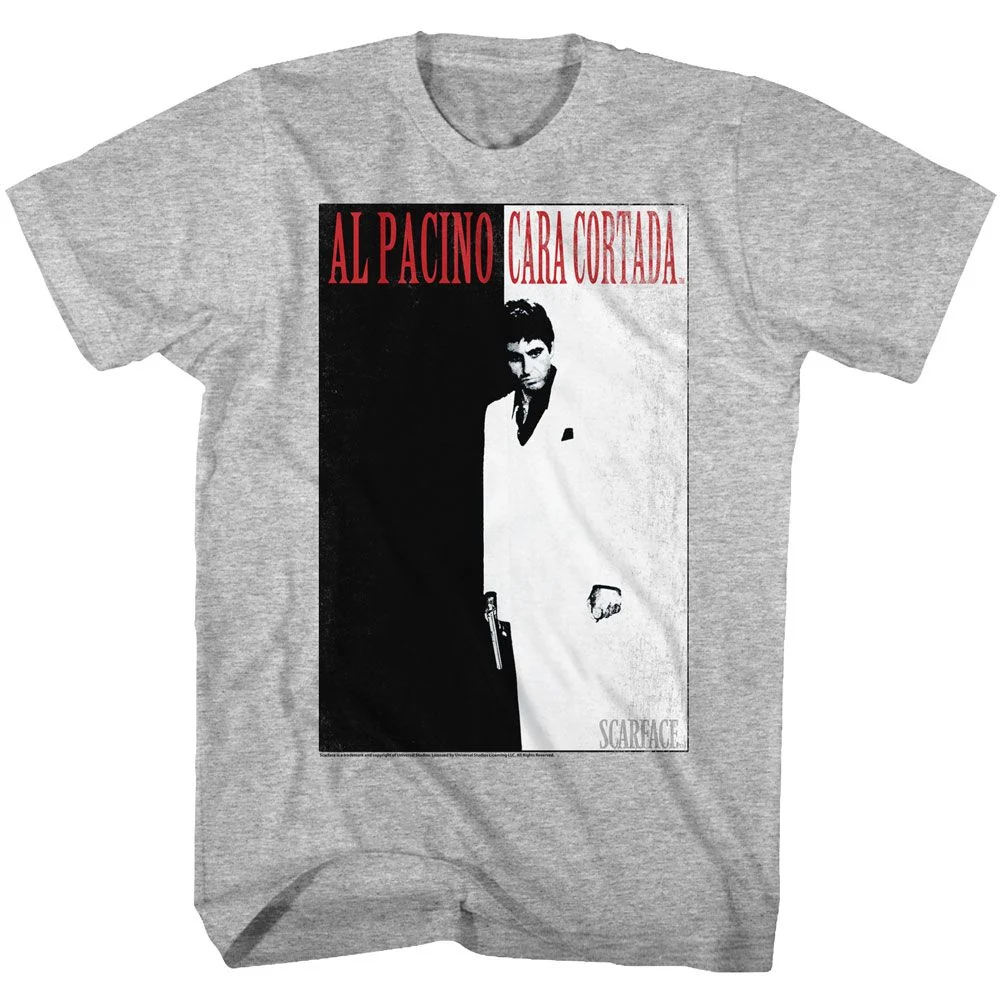 Rockinstone Scarface Movie Cortada Heather Gray Adult T-shirt Size:s