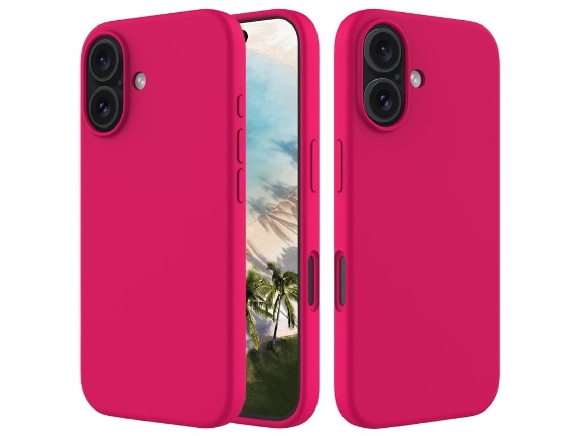 Lurelia Capa Protetora Para Iphone 16, Em Silicone E Pc, Interior Em Microfibra, Recortes Precisos, Cor Rosa E Anti-riscos