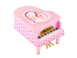 Caixa de Música Piano Rosa Presente Romântico Worten
