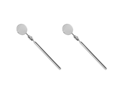 2x Espelhos de Inspeção e Manutenção Automóvel Refletor Telescópico Dobrável de 50mm Universal
