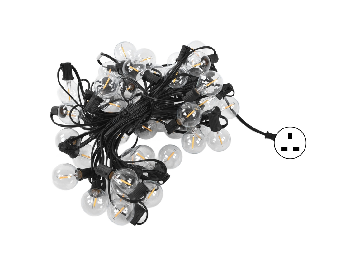 2026 cadenas de Luces Led G40 Con 50 Bombillas Globo Ip45 Impermeable para Jardín, Patio, Balcón, Decoración, Luz Cálida, Enchufe Uk 220v