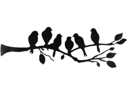 Decoração Parede Metal Pássaro Galho Silhueta Preto Placa Quarto Estar Cozinha Jardim Arte Casa Sala GOKOCO