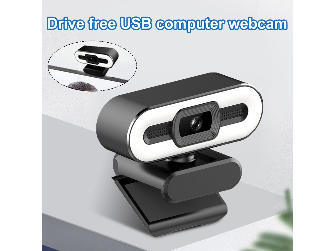 Webcam para Pc Ultra-Clara 1080P/2K Usb Anel de Câmera Web para Computador Luz de Preenchimento com Microfone para Transmissão Ao Vivo-Versão Básica