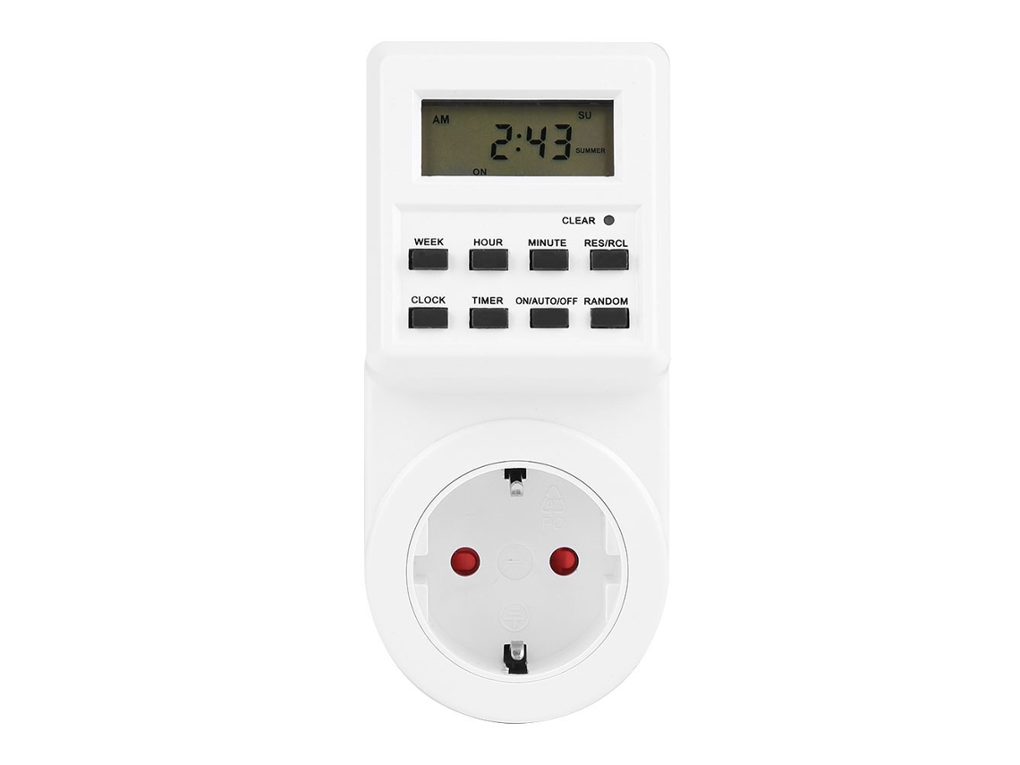 Interruptor de tomada programável semanal digital com timer LCD e bateria recarregável S/MARCA