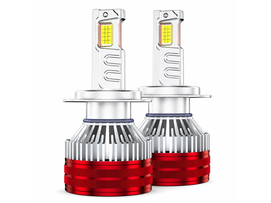 Lâmpada Led H1 Para Farol Dianteiro Automóvel 220 W, 3 Tubos De Cobre, Preto Eletrodepositado Redsea