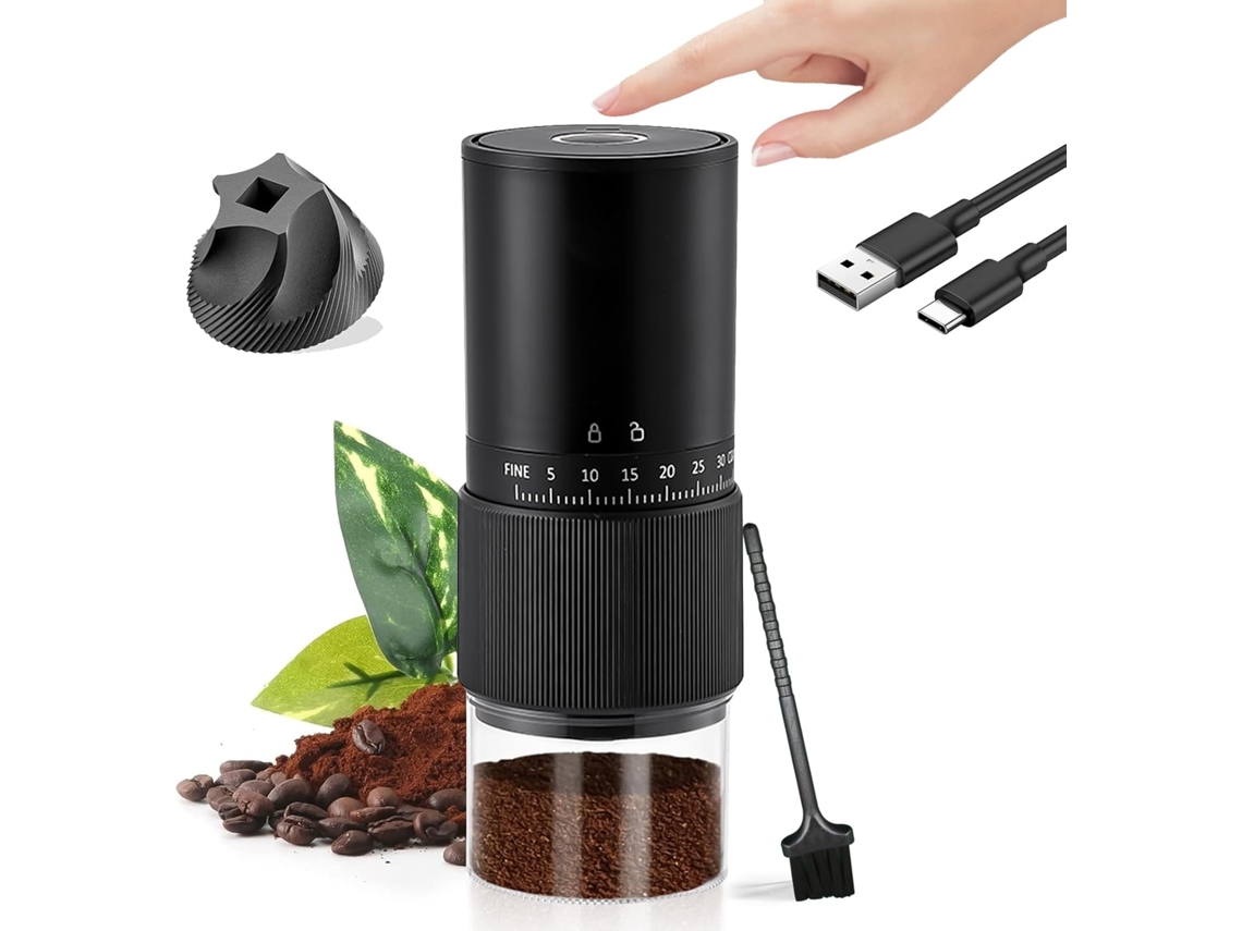 Moedor De Café Elétrico 30 Configurações, Para Grãos De Café, Com Moagem Prática Para Espresso, Café Coado, Casa, Escritório E Viagens