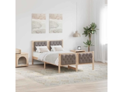 Vidaxl Estrutura Da Cama Cinzento-acastanhado 135 X 190 Cm