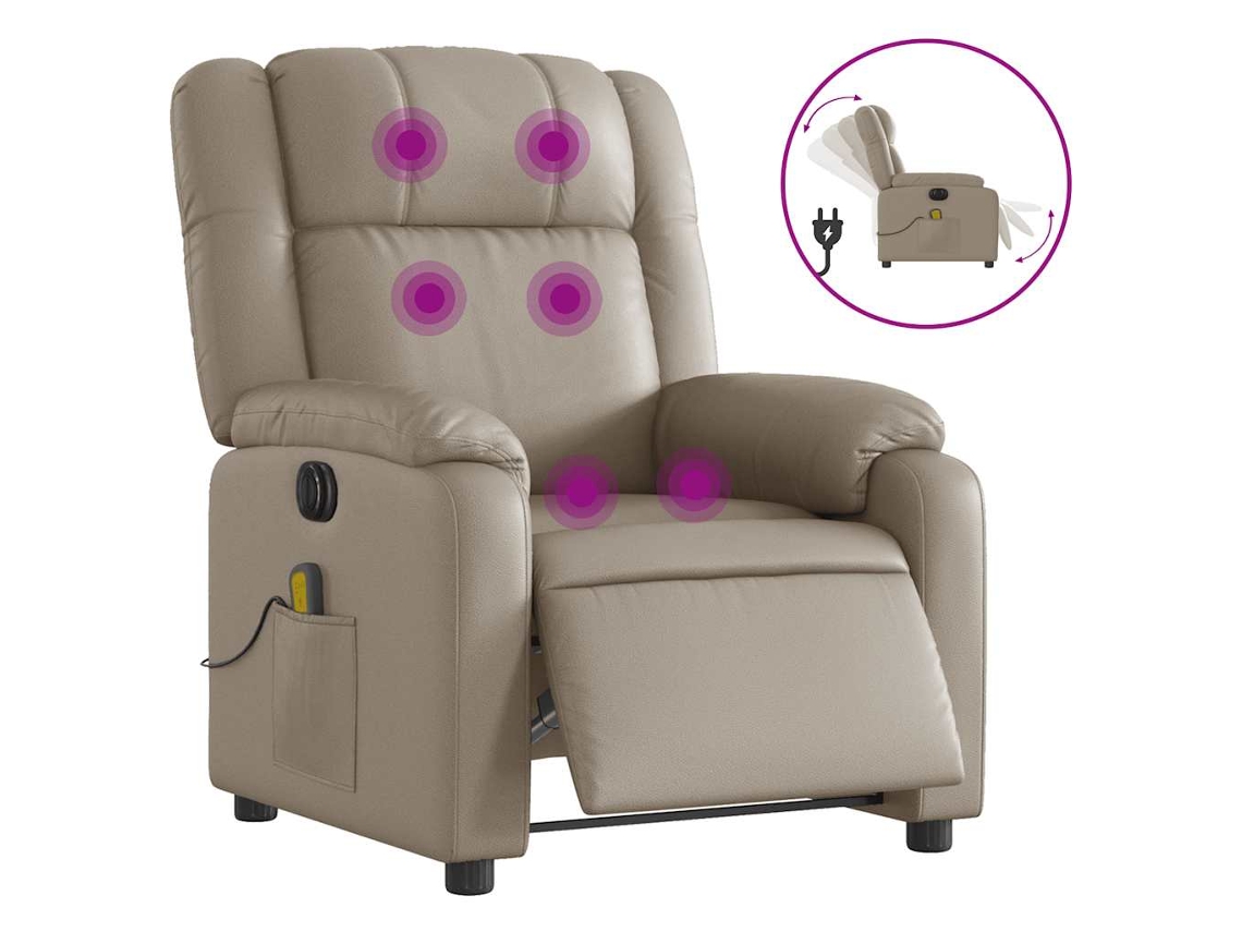 Electric Massage Recliner Chair, Electric Massage Recliner Chairs Vidaxl Marrom Couro Artificial