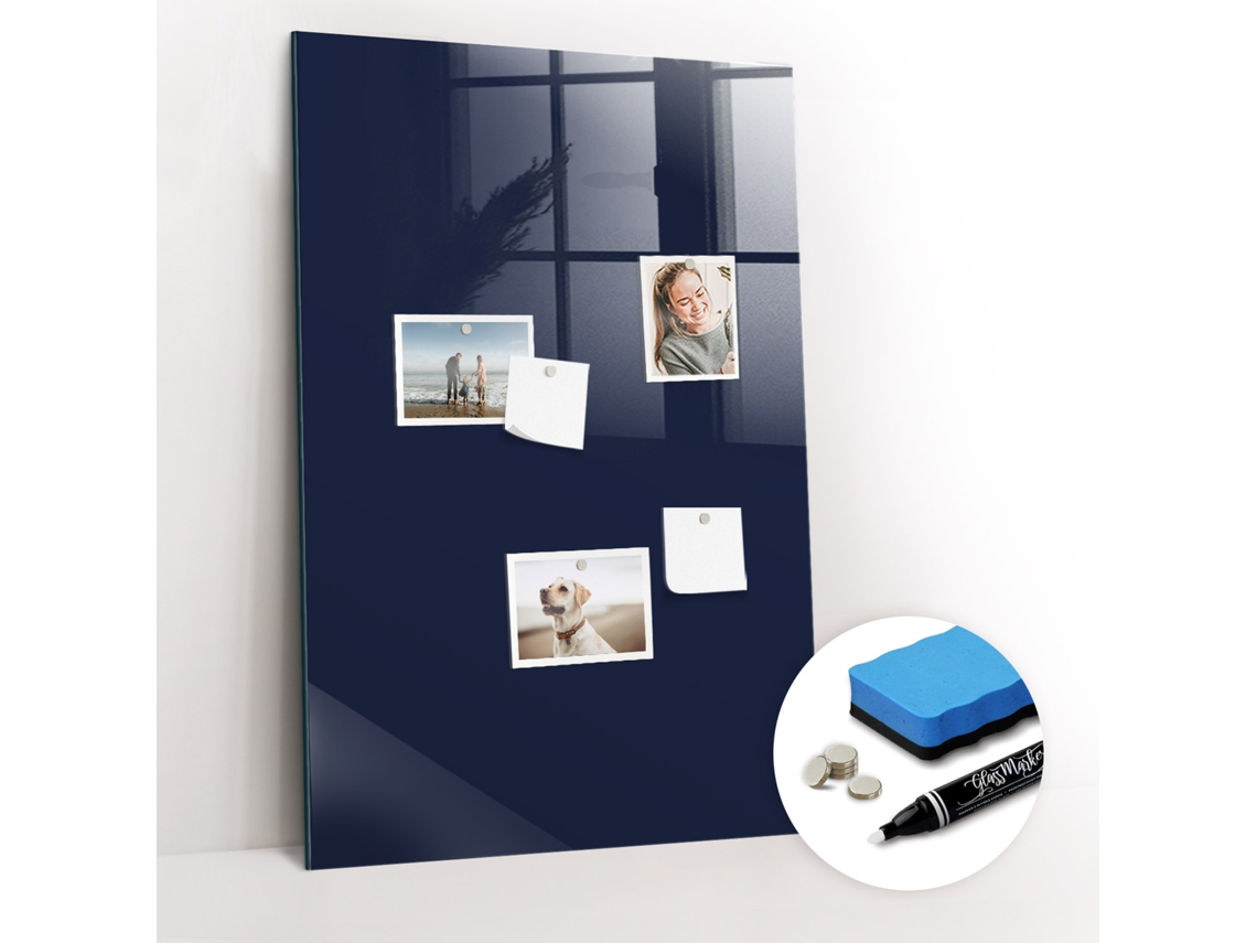 Quadro Magnético Decorativo Cor Azul-escuro Profundo Para O Escritório Espelharte (60x90 Cm)