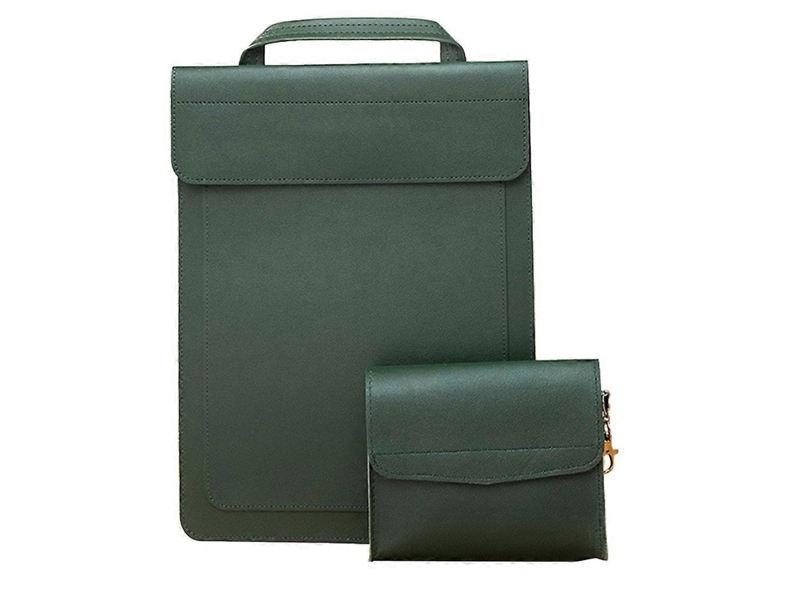 Bolsa Em Couro Pu Para Portátil De 13,3/14 Polegadas, Verde Elysve