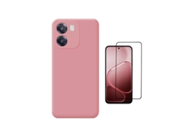 Kit Vidro Temperado Capa Silicone Líquido Phonecare Para Oppo A6 5g - Rosa