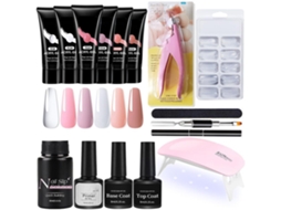 Kit De Gel Para Unhas Com Lâmpada Uv Conjunto Completo Para Iniciantes Extensão De Unhas E Acessórios