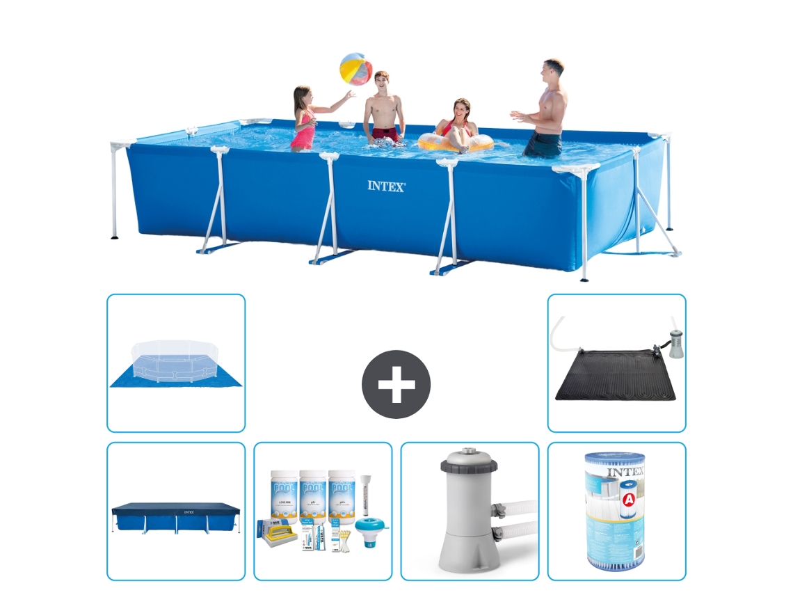 Intex Piscina Com Estrutura Retangular - 450x220x84 Cm - 7-peças S30294