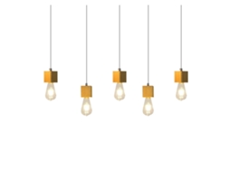 Luminária Pendente 5 Chamas E27 Madeira Vintage Diam.60Cm para Sala de Jantar Cozinha Sala de Estar Sem Lâmpada NETTLIFE