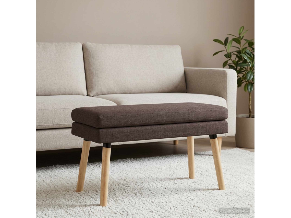 Vidaxl Banco De Camadas Duplas Marrom Escuro 80 X 40 X 47 Cm Tecido