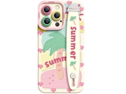 Capa Happy Summer para iPhone 15 VEANXIN Branco