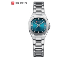 Relógio de pulso feminino MDUG quadrado, diamantes, à prova d'água, quartzo, branco prateado
