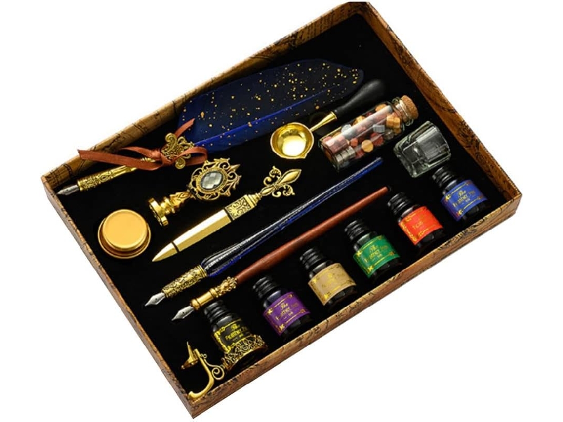 Conjunto de 16 Canetas tinteiro Antigas de Madeira Estilo Retrô para Caligrafia, Arte e Presentes. SFUSHOS