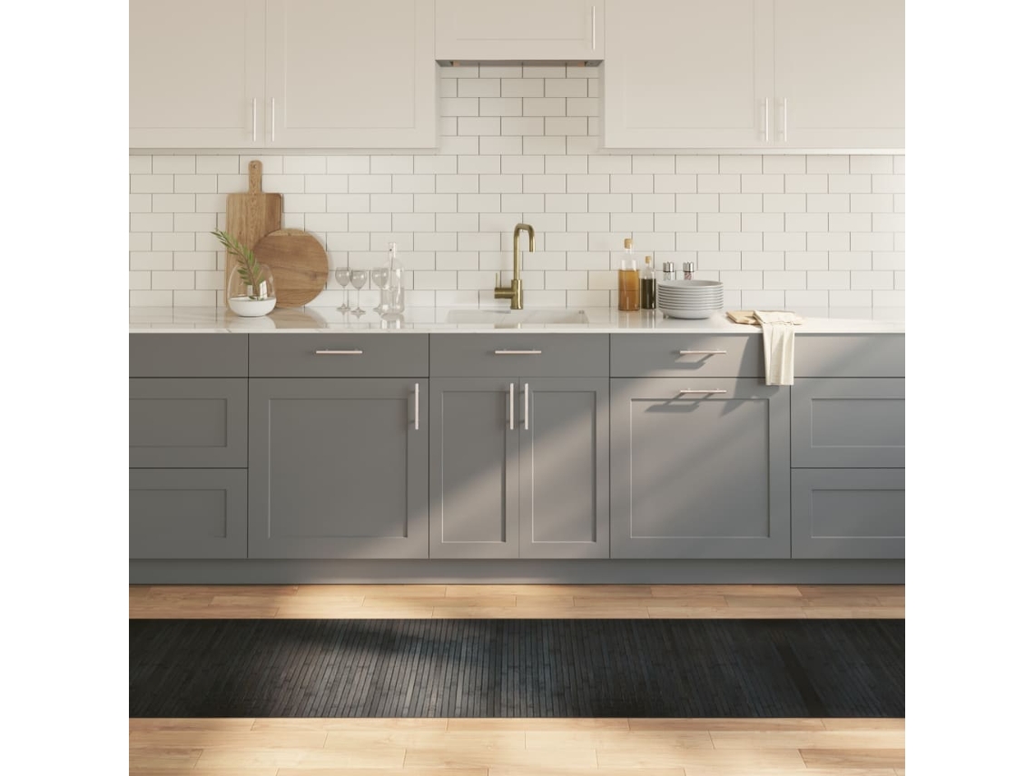 Vidaxl Tapete Retangular 70x400 Cm Bambu Cinzento