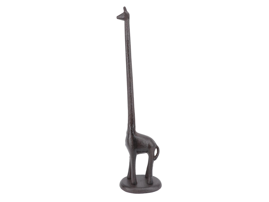 Suporte de Papel Toalha Girafa Decorativo em Ferro Fundido