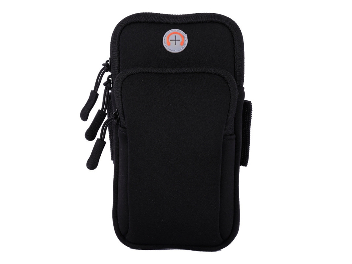 Bolsa De Braço Multifuncional Para Corrida Ao Ar Livre, Unissex, À Prova D'água, Preta.