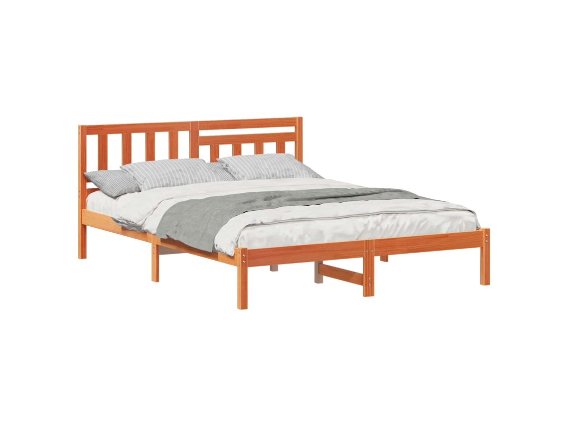 Estrutura da Cama com Cabeceira Marrom Cera 140x200 cm MAISON EXCLUSIVE