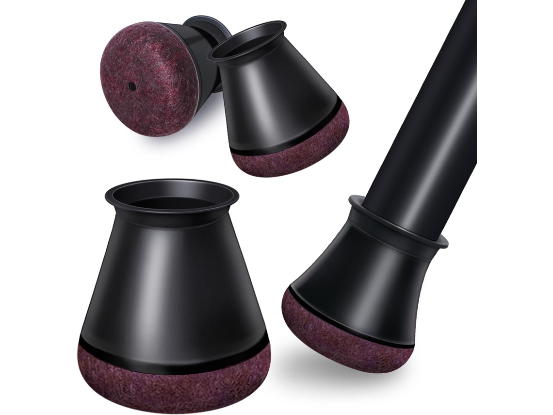 24 Capas Flexíveis Redondas Para Pés De Cadeira - Pretas De Feltro/silicone - Para Diâmetro 14-20 Mm - Tam. P