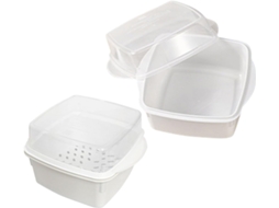Vaporizador De Micro Ondas, 2 Peças, Cesto Reutilizável Para Legumes, Recipiente De Plástico Próprio Gokoco
