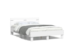 Bed Frame, Bed Frames Vidaxl Branco Madeira Processada (135 X 190 Cm)