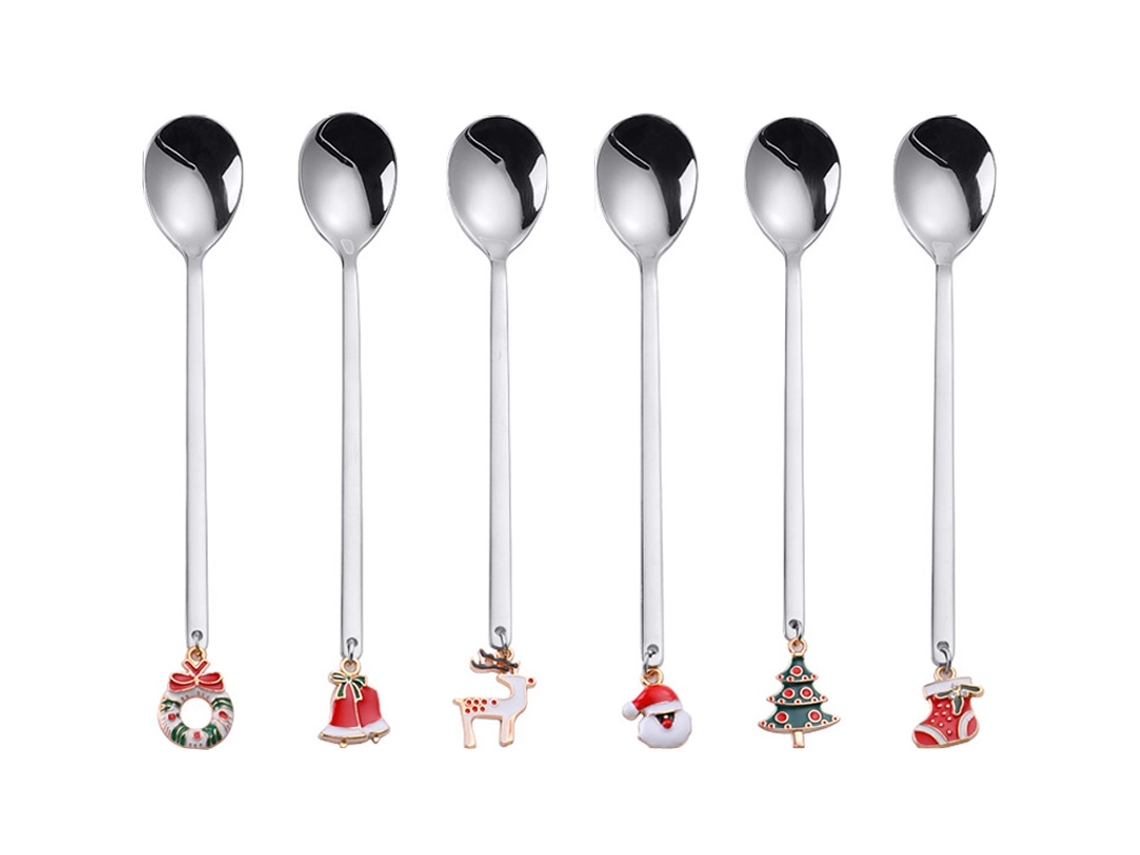 Elysve Pack De Talheres De Natal Pack De Colheres De Natal De Prata