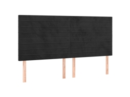 Cabeceira Preta 200x5x118/128 Cm Veludo MAISON EXCLUSIVE