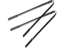 Conjunto De 2 Pinças Para Carvão Toyvian Resistentes Churrasqueiras Ao Ar Livre, Utensílios De Grelha Em Aço Preto
