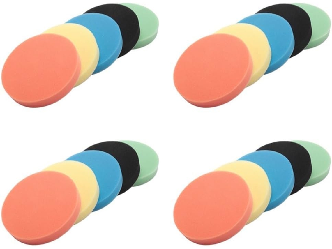 Kit Com 20 Peças De Boinas Polimento Planas Esponja 150 Mm (6