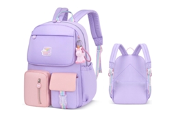 Mochila Infantil, Roxa Impermeável, E Bonita