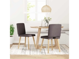 Vidaxl Cadeiras De Jantar 2 Pcs Tecido Castanho-escuro