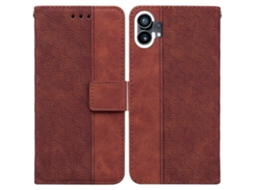 Capa De Celular Flip Em Couro Com Relevo Geométrico Para Celular For Nothing Phone 1