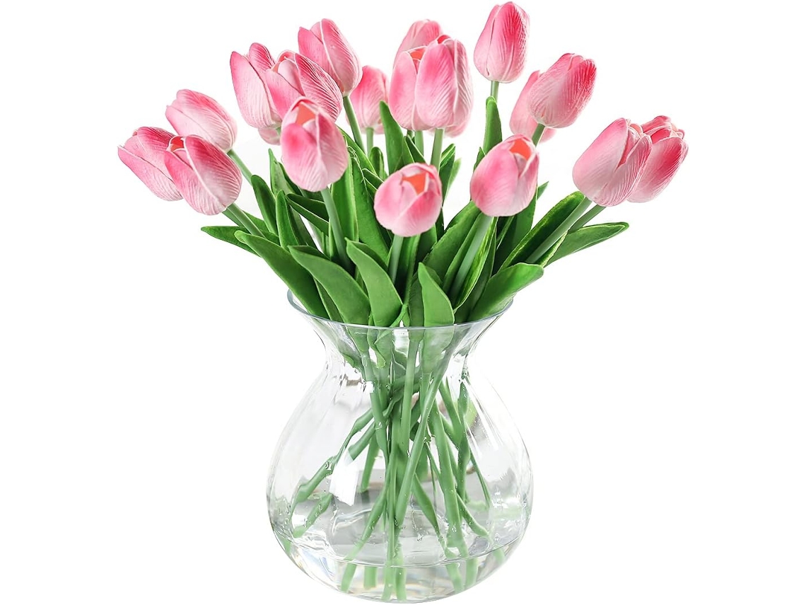 10 Tulipas Artificiais Realistas em Látex Jun AQUAFORGE