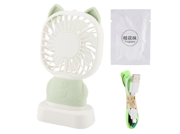 Ventilador Portátil Usb com Aromaterapia e Luz Noturna Verde