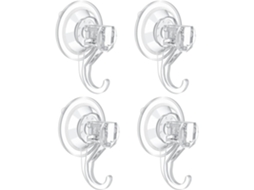 Conjunto de 4 Ventosas Pequenas, Transparentes e Resistentes, Removíveis, para Portas e Janelas de Vidro, Cozinha, Banheiro, Etc BRILVIBERA