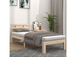 Vidaxl Estrutura Cama Pequena Solteiro 75x190 Cm Madeira Maciça
