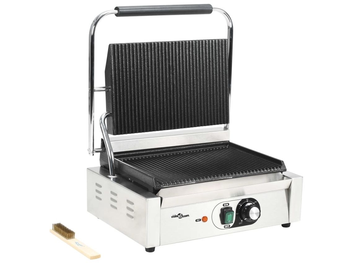 Panini Grill, Panini Grills Vidaxl Prateado Aço (43 X 30.5 X 20 Cm)
