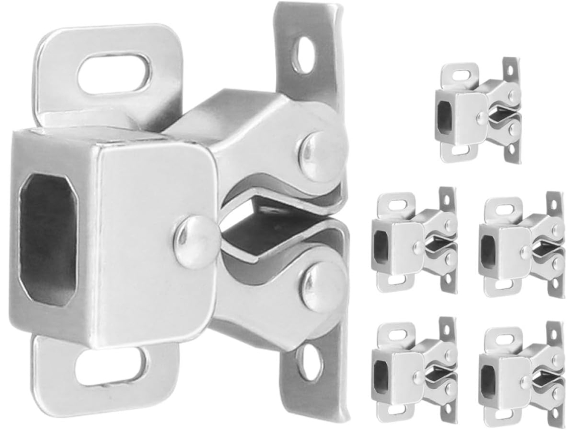 Conjunto De 6 Fechos Porta Com Roldanas Metálicas Para Armários E Móveis