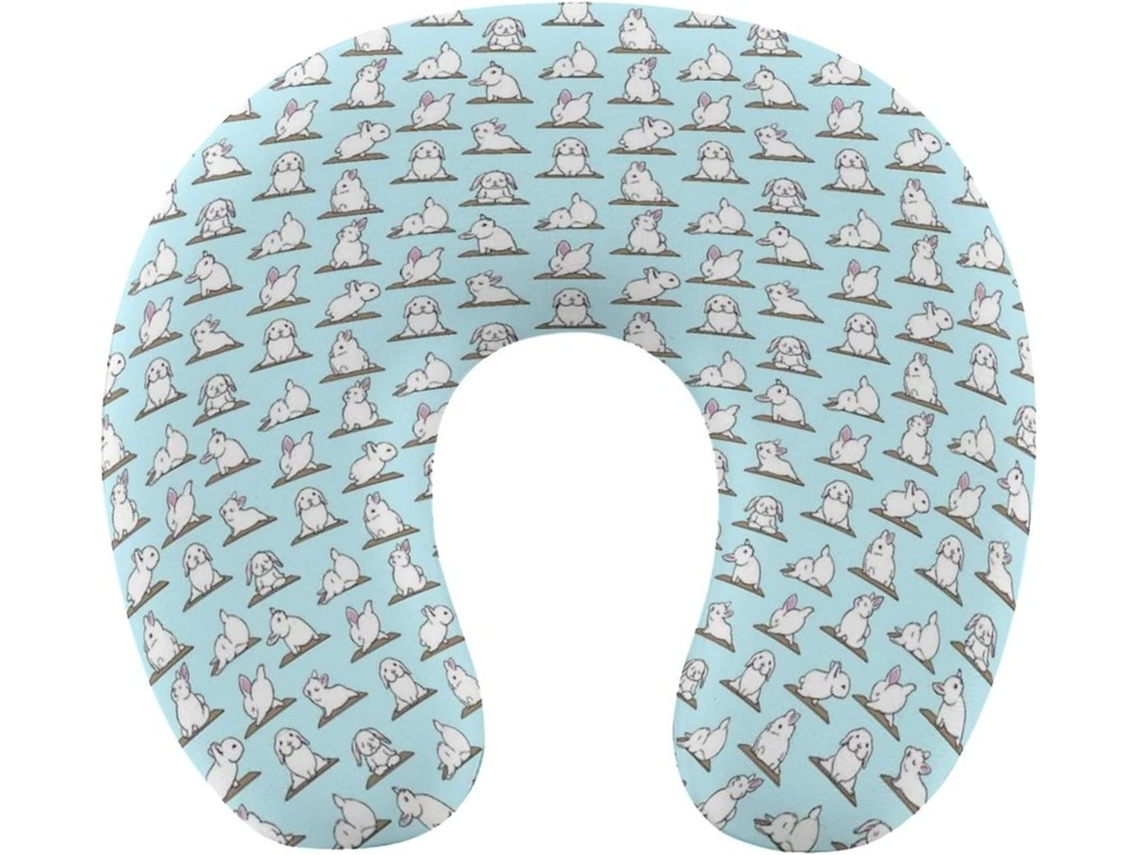 Almofada de Viag Fofa em Formato Coelho, Suporte Cervical Espuma Viscoelástica, Acessórios, Confortável U