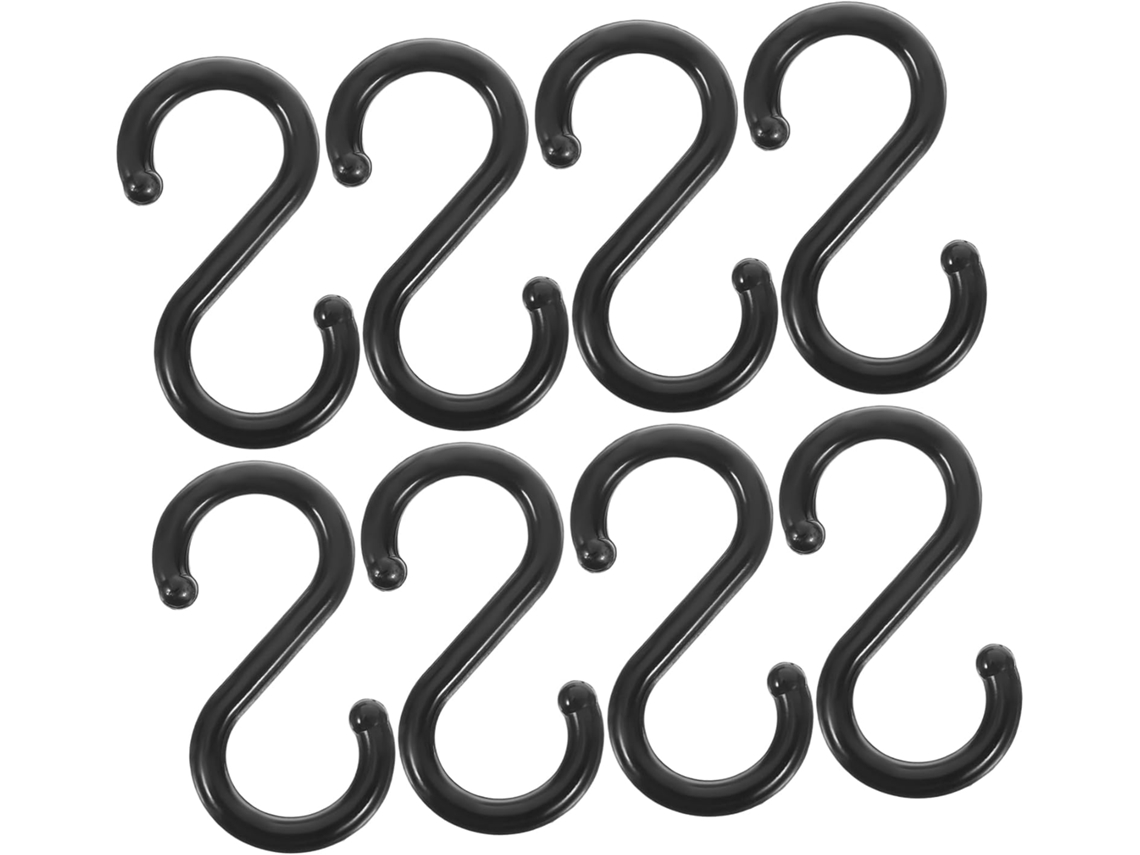 Conjunto De 100 Ganchos De Plástico Preto, Toalhas, Cozinha