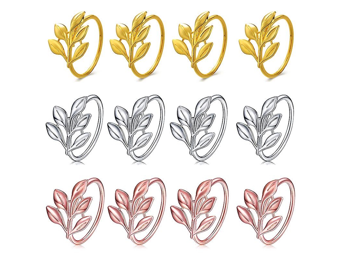 Conjunto de 12 Hebillas para Servilletas, Porta Servilletas para Decoración de Mesas En Hoteles, Restaurantes Y Bodas