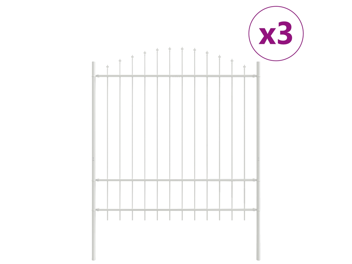Conjunto 3 Barreira De Jardim Vidaxl Branco Aço Revestido A Pó (170 X 215 Cm)