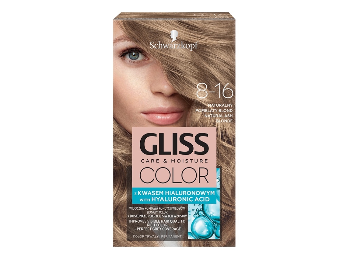 Kreme De Coloração Para Cabelos Schwarzkopf Gliss Color Louro Acinzentado Natural 8 16