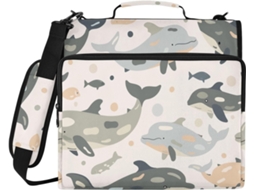 Pasta Camuflada Em Tons Suaves Com 3 Argolas E Zíper Resistente Alça De Ombro, Vários Bolsos Documentos, Arquivos