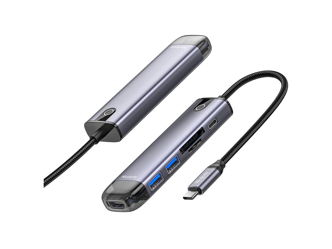 Hub Para Laptop Mcdodo 6 Em 1 Usb C Rj 45 Vga Hdmi 4k Para Macbook Hu 7740 Aquaforge