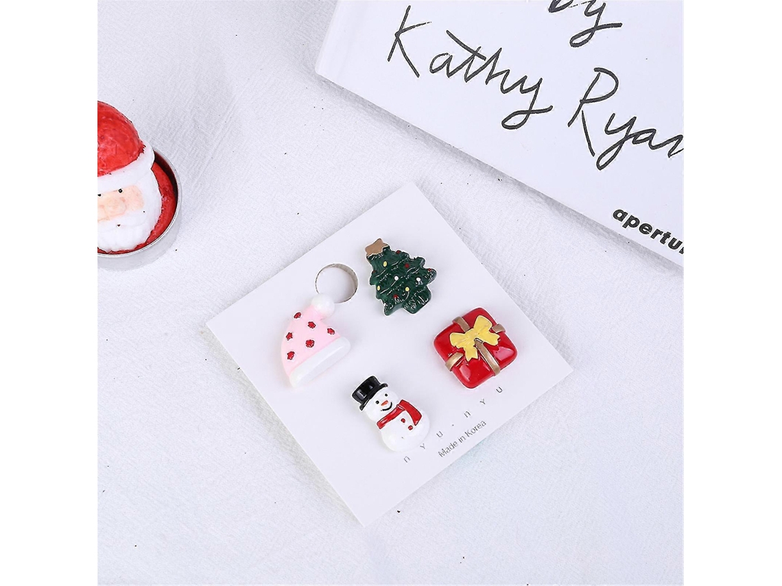 Broche De Natal Em Resina Com Chapéu De Boneco De Neve, Árvore E Caixa De Presente. Hengjian
